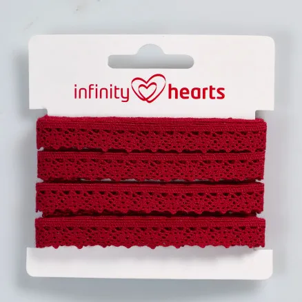 Infinity Hearts Spitzenband Polyester 11mm 10 Weinrot - 5m