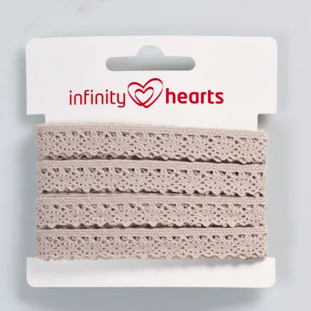 Infinity Hearts Spitzenband Polyester 11mm 3 Sand - 5m