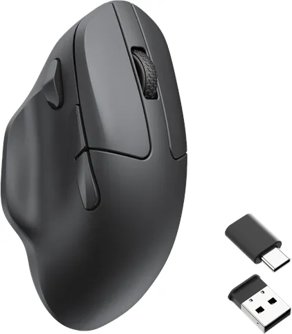 Keychron M7 1K Hz Light 63g Ergonomic Black Wirele - Gaming Maus - Optisch - 6 Tasten - Schwarz