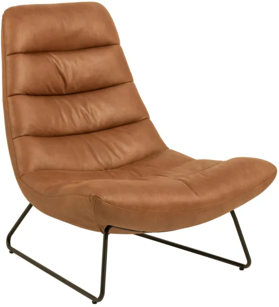 ACT NORDIC Milford Loungesessel - Cognac Stoff und schwarzes Metall