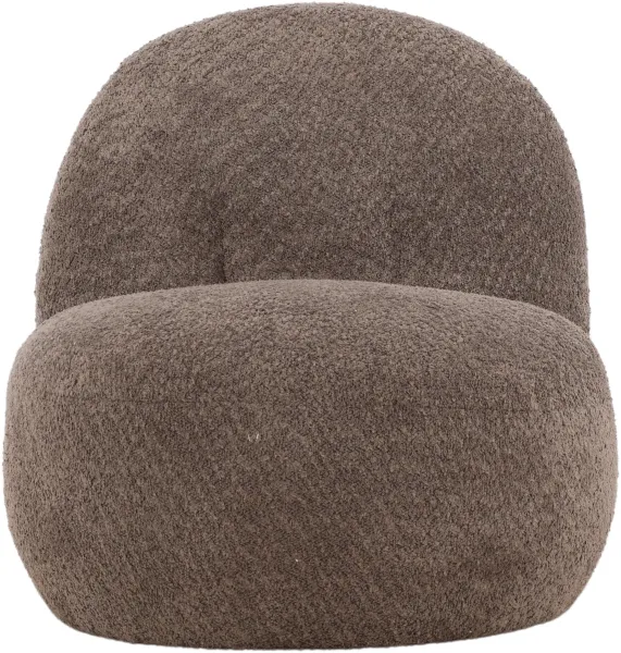 VENTURE DESIGN Omaha Loungesessel - braunes Bouclé-Polyester